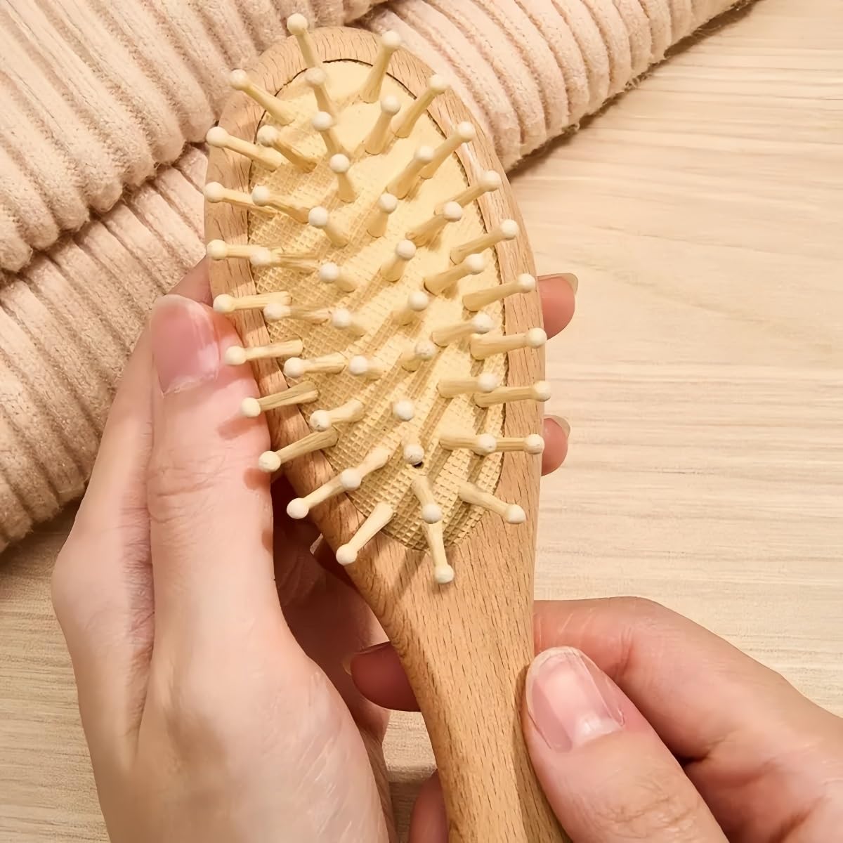 HDLOVE Spazzola for Capelli Personalizzata for Neonati, Pettine in Legno Personalizzato con Incisione di Nome E Icona, Setole Naturali for Cuoio Capelluto Delicato, Regalo Ricordo for Battesimo
